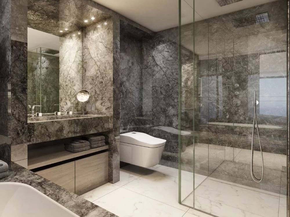 Bathroom Granite Wall Design in Uganda. Bathroom Granite Wall Design made from granite slabs in Kampala Uganda. Supplied by S.S.G Granites Ltd, a company leading in importation, processing and installation of quality stone slabs in Uganda and East Africa. ssggranites.com