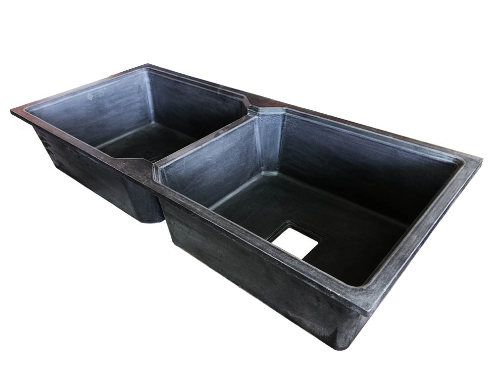 Kitchen sinks/Quartz double bowl sink for sale in Kampala Uganda. Supplied by S.S.G Granites Ltd, a Ugandan company leading in importation, processing, design, polishing and installation of stone slabs of granite slabs, marble slabs, porcelain slabs, quartz slabs and quartz slabs in Kampala Uganda, East Africa. SSG Granites Ltd Uganda. ssggranites.com