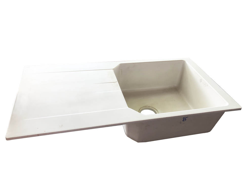 Kitchen sinks/Quartz single bowl sink with tray for sale in Kampala Uganda. Supplied by S.S.G Granites Ltd, a Ugandan company leading in importation, processing, design, polishing and installation of stone slabs of granite slabs, marble slabs, porcelain slabs, quartz slabs and quartz slabs in Kampala Uganda, East Africa. SSG Granites Ltd Uganda. ssggranites.com