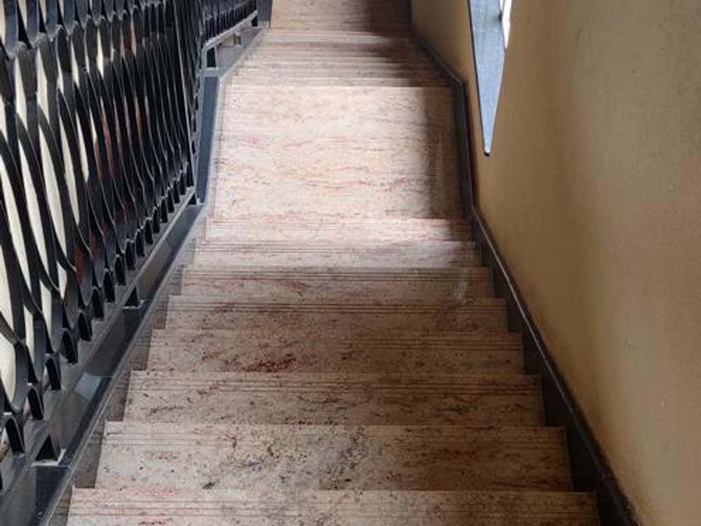 Staircase Design in Uganda. Staircase design made from granite, quartz and marble slabs in Kampala Uganda. Supplied by S.S.G. Granites Ltd, a company leading in importation, processing and installation of quality stone slabs in Uganda and East Africa. ssggranites.com